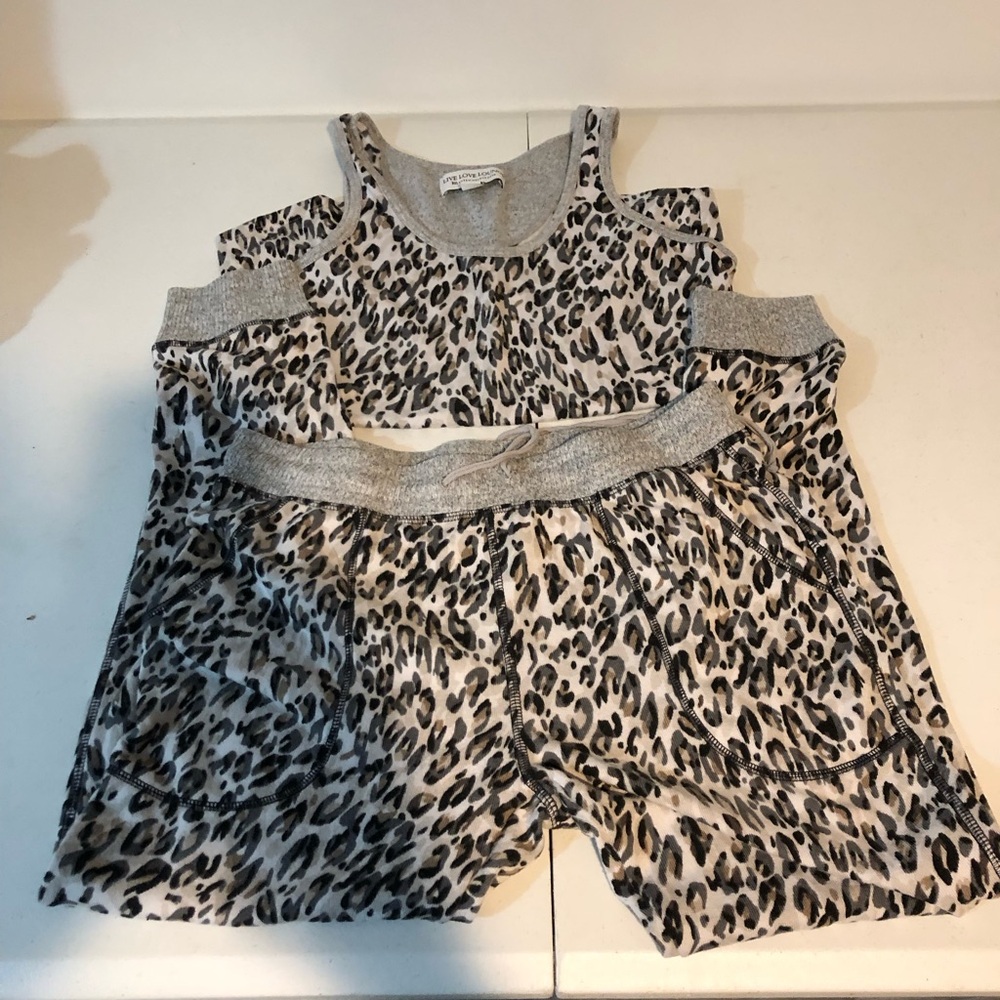 Leopard Print Tank and pajama Set